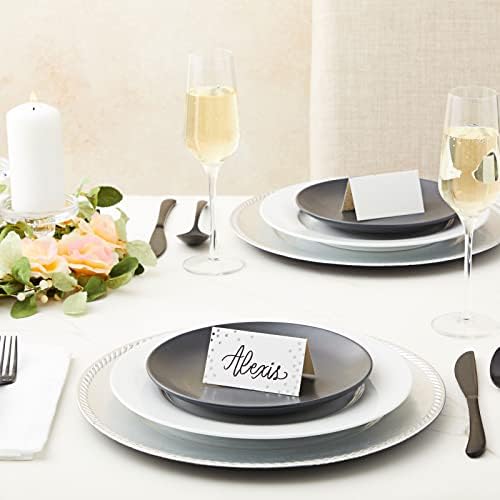Best Paper Greetings 100 Pack Silver Foil Place Cards