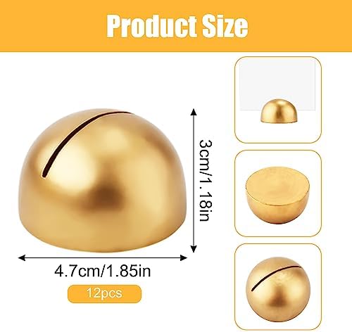 12pcs Round Table Number Stands Modern Place Card Holders - Gold