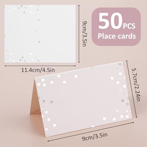 50Pcs Silver Place Cards for Wedding and Event Tables
