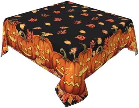 Halloween Tablecloth 54x54 Inch Square Spooky Pumpkin Decor