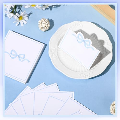 100pcs Blue Pink Bow Place Cards for Events