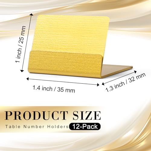 12-Pack Gold Metal Table Number Holders for Events 1
