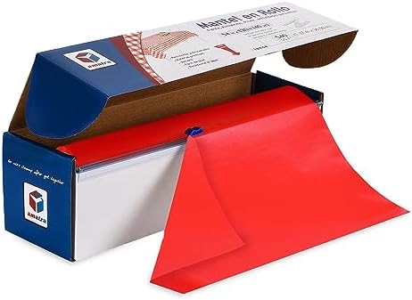 Amatra All-Purpose Plastic Table Cover Roll Red 54in x 120ft