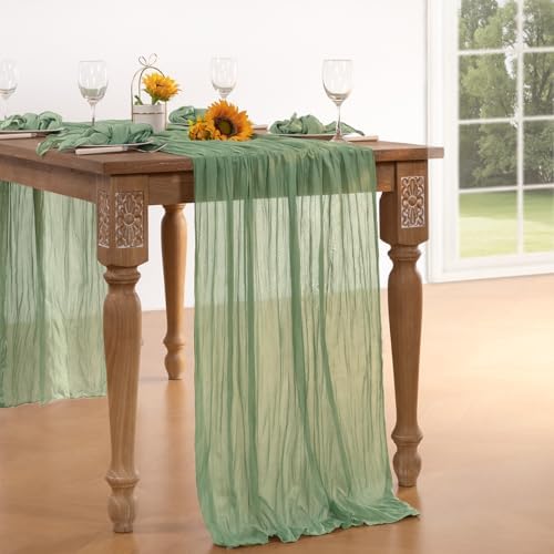 Sage Green Cheesecloth Table Runner Set Of 12