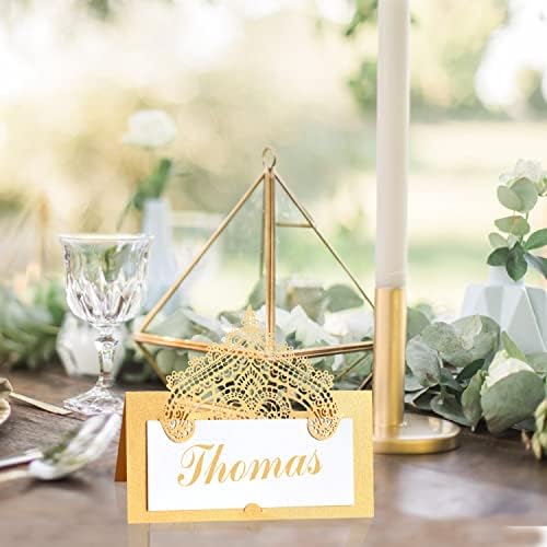 50 PCS Gold Tented Wedding Place Cards Blank Cardstock for Parties