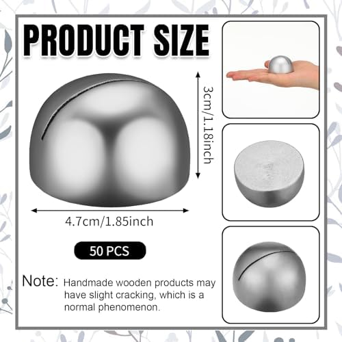 Geyoga 50 Pcs Silver Round Place Card Holders