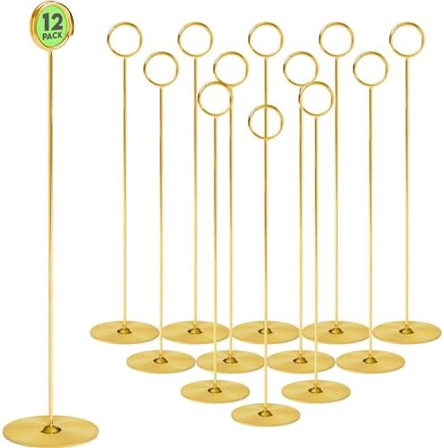 Gray Bunny Metal Table Number Holders 12 Pack Gold