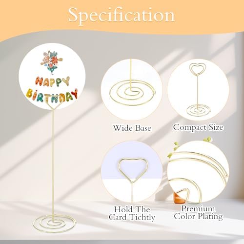 MAQUITA 36pcs Rose Gold Place Card Holder for Weddings
