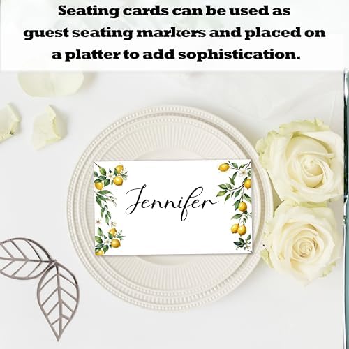 Lemon On Branch Place Cards for Girls - 25pcs Italy Yellow