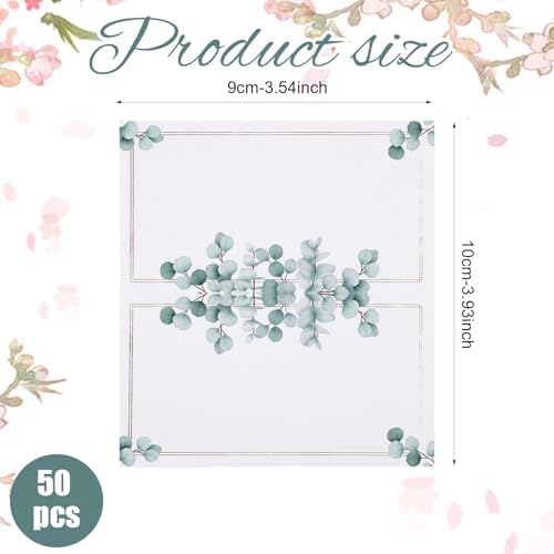 Zyghjort 50 Pcs Folding Place Cards for Weddings and Parties