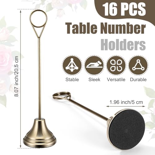 Marspark 16 Pcs 8 Inch Metal Table Number Holders