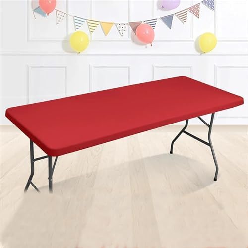 Stretchy Rectangle Tablecover for 5ft Tables Washable Spandex Tablecloth Protector