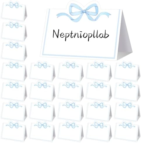 100pcs Blue Pink Bow Place Cards for Events