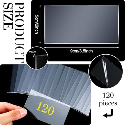 Chunful 120 Pcs Clear Acrylic Place Cards for Wedding DIY Table Setting