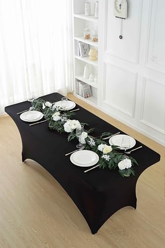 Craft And Party 2 Pack 6ft Black Spandex Tablecloths