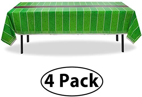 Erweicet Plastic Football Field Tablecloth 4 Pack