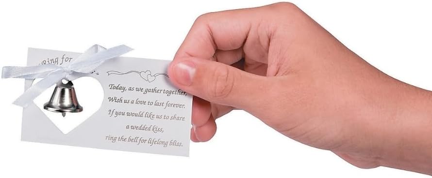 Fun Wedding Kissing Bells with Poem Cards 50pcs