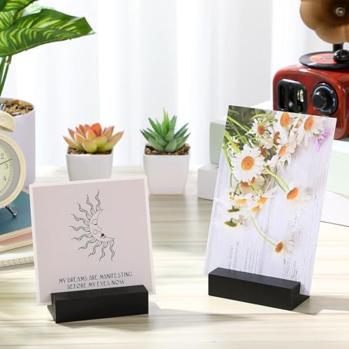 Blosssound 24 Pcs Black Wooden Place Card Holders