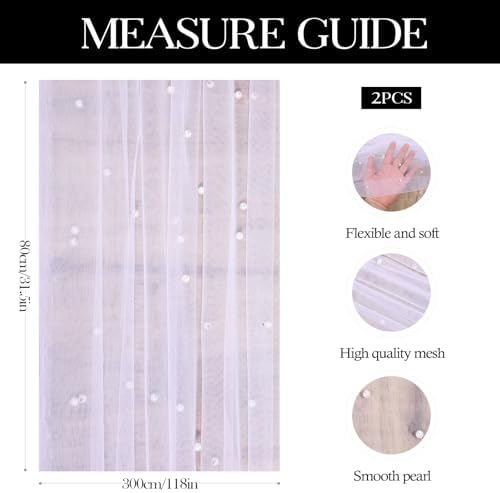 Pearl Table Runner Set of 2 White 10 Ft Wedding Tablecloth