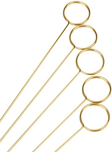 80 Piece 136 Inch Gold Floral Place Card Holder Stick