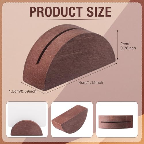24 Pcs Wooden Table Number Holders Semicircular Design