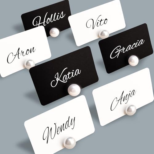 20 Pack Pearl Place Card Holders Set for Events