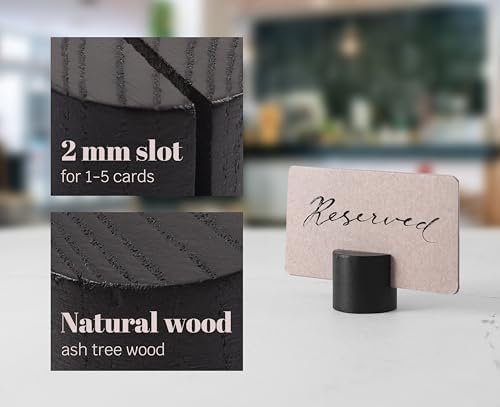 20 Pack Mini Wood Table Number Holders - Black