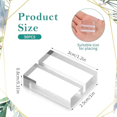 50 Pcs Clear Acrylic Place Card Holders for Wedding and Events
