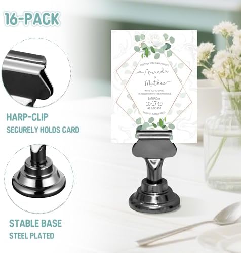 ERYTLLY 16-Pack Place Card Holders 17 Inch Steel Set