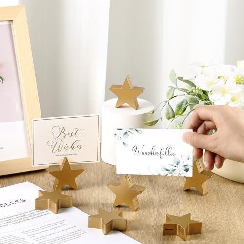 Kigley 24 Pcs Star Wooden Table Place Card Holders