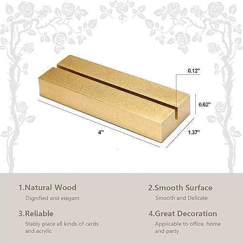 CUNGLIN Gold Wood Table Number Holders 4 Pack