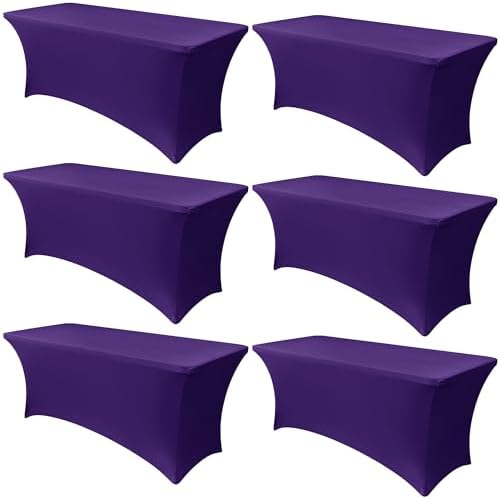 Obstal 6 Pack Stretch Spandex Table Covers for 6 Foot Tables