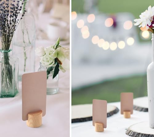 20 Pack Mini Wood Table Number Holders Light Beige