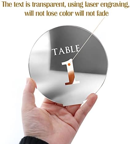 Mirror Gold Acrylic Table Numbers 1-15 with Stands