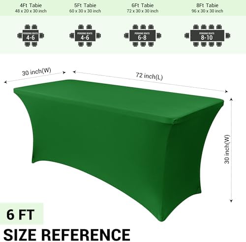 Obstal 6 Pack Stretch Spandex Table Covers for 6 Foot Tables 1