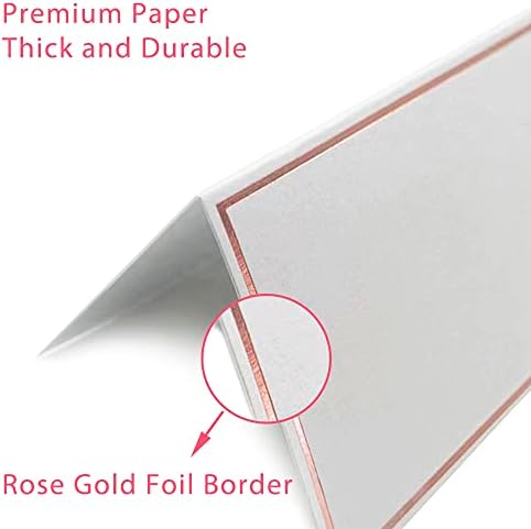 KiDEPOCH Place Cards with Rose Gold Border 100 Pack