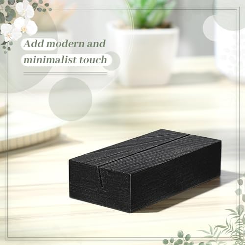 Blosssound 24 Pcs Black Wooden Place Card Holders