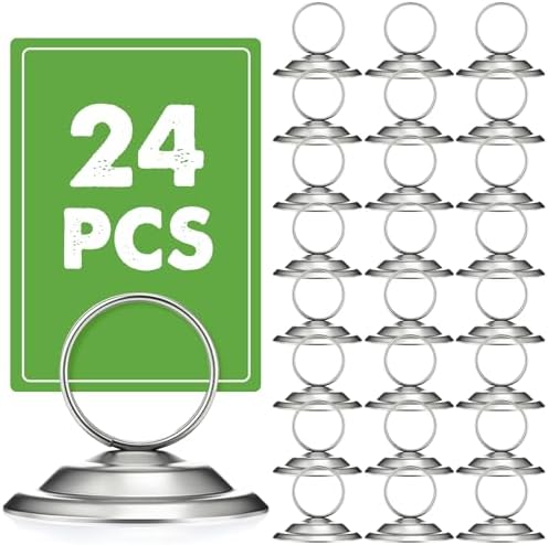 24 Pcs Metal Table Number Holders Matte Nickel