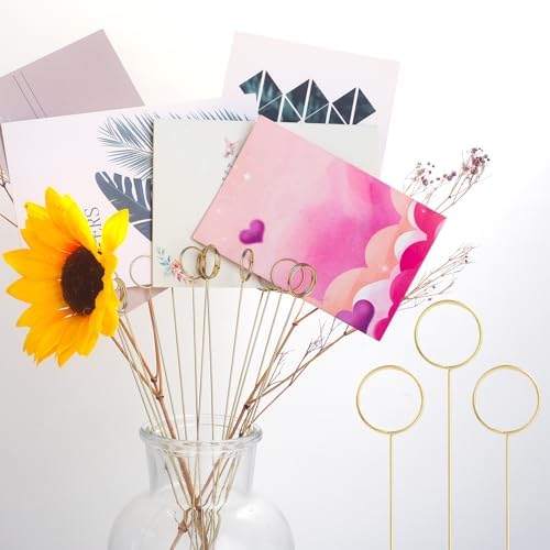 Gegraterwa Picture Holders for Centerpieces 40Pcs Metal Photo Sticks