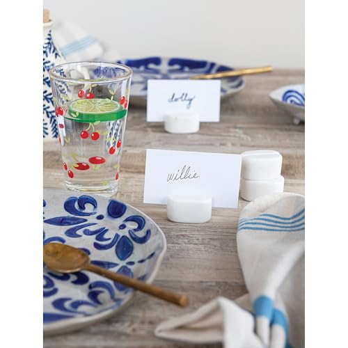 Creative Co Op 4 Piece Marble Place Card Holders White