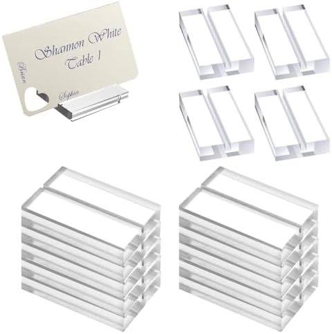 14 Piece Acrylic Sign Holders Clear Card Stands