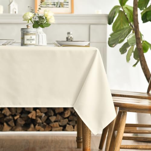 Horaldaily Beige Tablecloth 60x84 Inch Rectangular