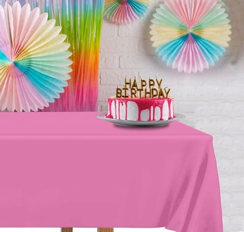 DecorRack 12-Pack Fuchsia Tablecloths for Parties