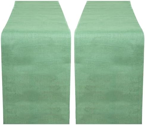 RAJRANG Mineral Green Jute Table Runner Set of 2