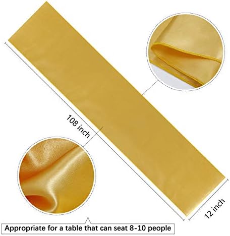 B-COOL Gold Satin Table Runners 10 Pack 12x108 Inch
