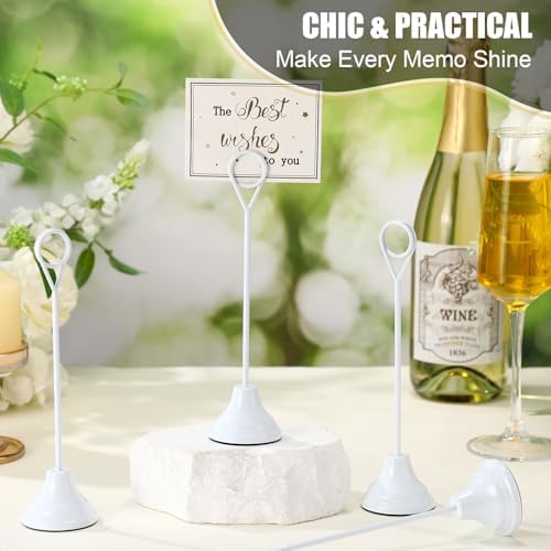 Marspark 16 Pcs 8 Inch Metal Place Card Holders White