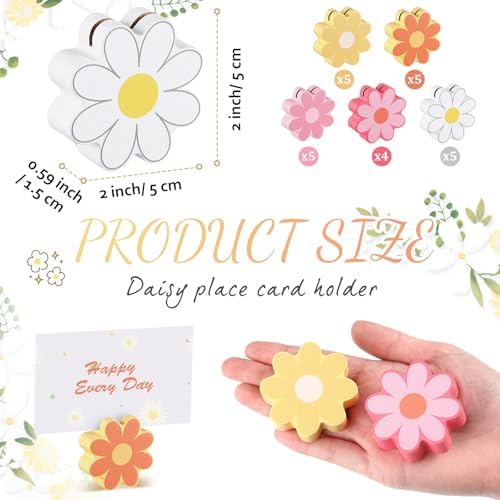 Soaoo 24 pcs Mini Daisy Place Card Holders