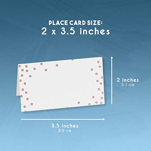 Best Paper Greetings 100 Pack Wedding Place Cards Rose Gold Foil