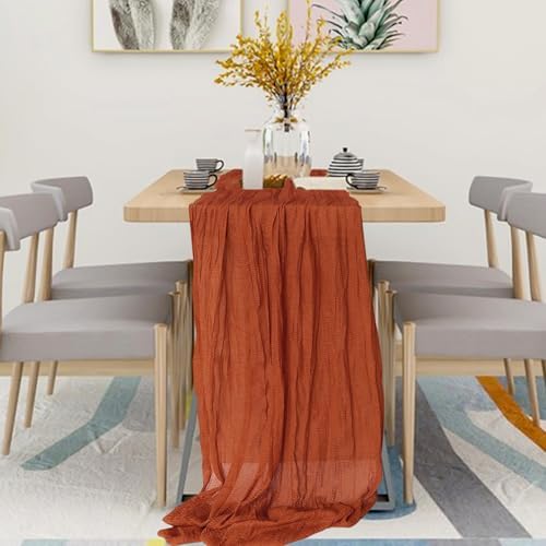 2 Pack Cheesecloth Table Runners 10ft Boho Wedding Decor