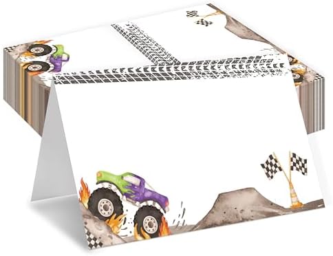 Monster Truck Place Cards For Party Table Settings
